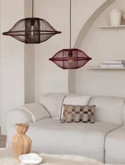 Good&Mojo Hanglamp Maui bamboe burgundy S