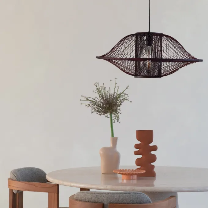 Good&Mojo Hanglamp Maui bamboe ø70xh.30cm burgundy L