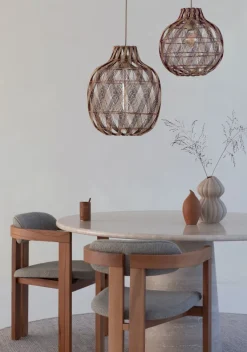 Good&Mojo Hanglamp Mendoza bamboe/kap ø35xh.35cm nat/burgundy. S