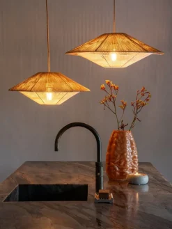 Good&Mojo Hanglamp papiertouw LUMBINI lichtgrijs L