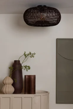 Good&Mojo Plafondlamp Arizona bamboe ø50 burgundy S