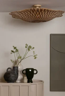 Good&Mojo Plafondlamp Madura bamboe ø87x20cm naturel bruin L
