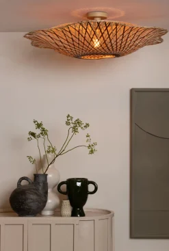 Good&Mojo Plafondlamp Madura bamboe ø87x20cm naturel bruin L