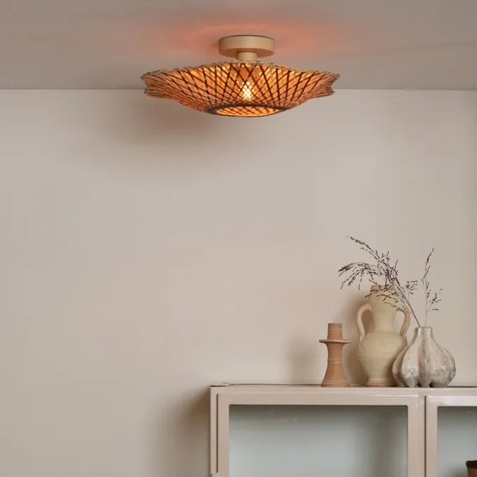 Good&Mojo Plafondlamp Madura bamboe ø44x12cm naturel bruin S