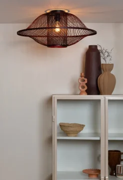 Good&Mojo Plafondlamp Maui bamboe ø70xh.30cm burgundy L