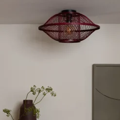 Good&Mojo Plafondlamp Maui bamboe burgundy S