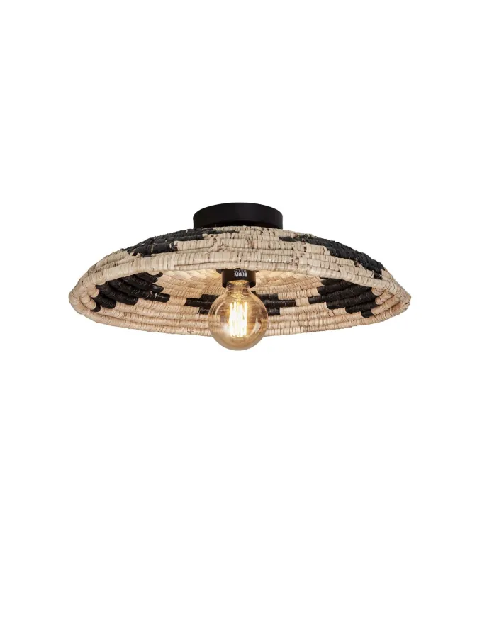 Good&Mojo Plafonniere Andros dia. 45cm zwart/naturel/wit