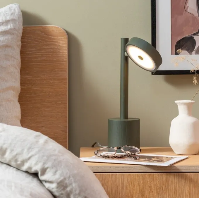 Good&Mojo Tafellamp essenhout OKINAWA groen