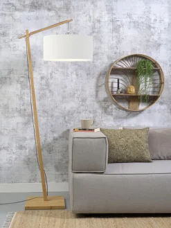 Good&Mojo Vloerlamp Andes bamboe eco linnen wit