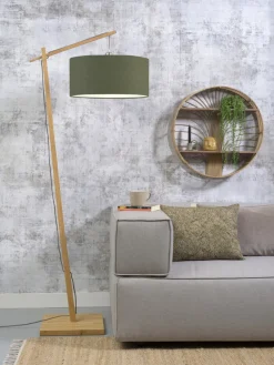 Good&Mojo Vloerlamp Andes bamboe eco linnen green forest