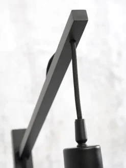 Good&Mojo Vloerlamp Andes bamboe zwart eco linnen donkergrijs