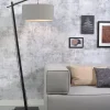 Good&Mojo Vloerlamp Andes bamboe zwart eco linnen lichtgrijs