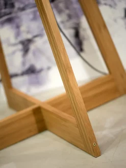 Good&Mojo Vloerlamp bamboe 4-poot Everest linnen zwart