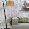 Good&Mojo Vloerlamp Bhutan S bamboe zwart – kap zwart naturel Ø50 cm