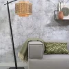 Good&Mojo Vloerlamp Bhutan S bamboe zwart – kap zwart naturel Ø40 cm