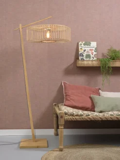 Good&Mojo Vloerlamp Bromo bamboe S naturel – kap Ø 40 naturel