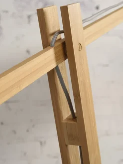 Good&Mojo Vloerlamp Cango bamboe naturel L 207cm kap Ø 60 zwart