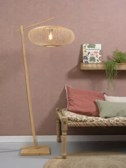 Good&Mojo Vloerlamp Cango bamboe naturel S 176 cm kap Ø 60 naturel