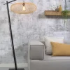 Good&Mojo Vloerlamp Cango bamboe zwart S 176 cm kap Ø 60 naturel