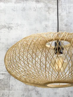 Good&Mojo Vloerlamp Cango bamboe naturel L 207cm kap Ø 60 naturel