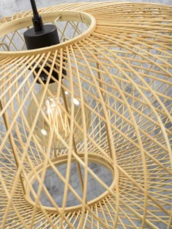 Good&Mojo Vloerlamp Cango bamboe naturel L 207cm kap Ø 60 naturel