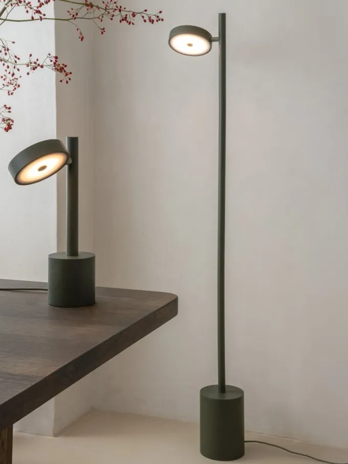 Good&Mojo Vloerlamp essenhout OKINAWA groen