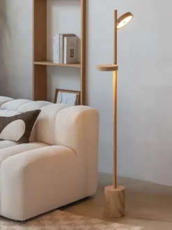 Good&Mojo Vloerlamp essenhout 2-kap OKINAWA naturel