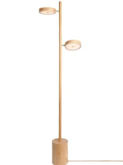 Good&Mojo Vloerlamp essenhout 2-kap OKINAWA naturel