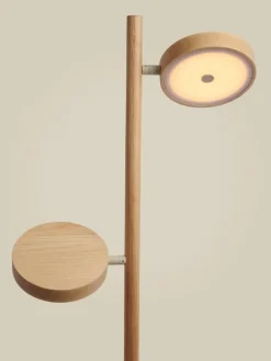 Good&Mojo Vloerlamp essenhout 2-kap OKINAWA naturel