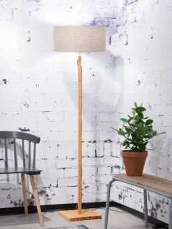 Good&Mojo Vloerlamp Fuji bamboe eco linnen donker