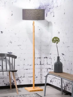 Good&Mojo Vloerlamp Fuji bamboe eco linnen donkergrijs