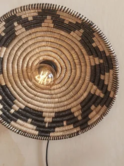 Good&Mojo Wandlamp Andros dia. 45cm zwart/naturel