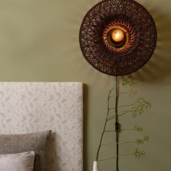 Good&Mojo Wandlamp Arizona bamboe ø50x23cm burgundy S