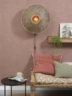 Good&Mojo Wandlamp Bali bamboe 60 x 15 cm zwart/naturel M