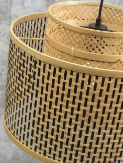 Good&Mojo Wandlamp Bhutan bamboe naturel Ø 40 zwart naturel L
