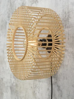 Good&Mojo Wandlamp Bromo bamboe Ø 40 naturel S