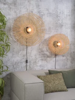 Good&Mojo Wandlamp Bromo bamboe Ø 40 naturel S
