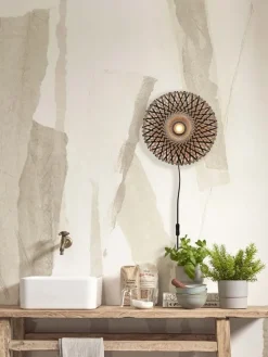 Good&Mojo Wandlamp Kalimantan XS 30cm zwart naturel