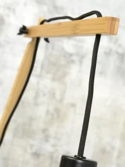 Good&Mojo Wandlamp Kalimantan naturel Ø60 zwart naturel L