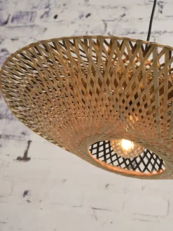 Good&Mojo Wandlamp Kalimantan naturel Ø60 zwart naturel L