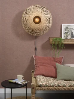 Good&Mojo Wandlamp Kalimantan bamboe plat Ø60 M