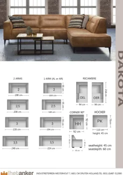Het Anker Bank Dakota - Luxe bank in vele opstellingen en kleuren van Het Anker