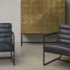 Het Anker Showroommodel Fauteuil Skipper Black & Blue vintage velvet