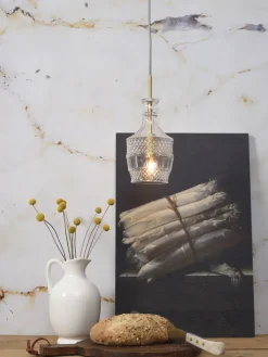 it's about RoMi Hanglamp glas Brussels Ø 13 transparant/goud rechtvormig