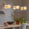 it's about RoMi Hanglamp glas/ijzer Carrara 6-bollen wit marmerprint/goud