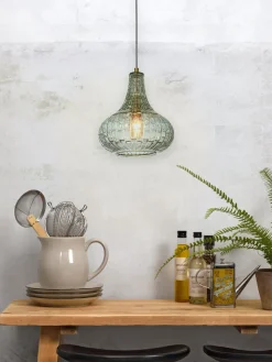 it's about RoMi Hanglamp glas Venice druppel groen