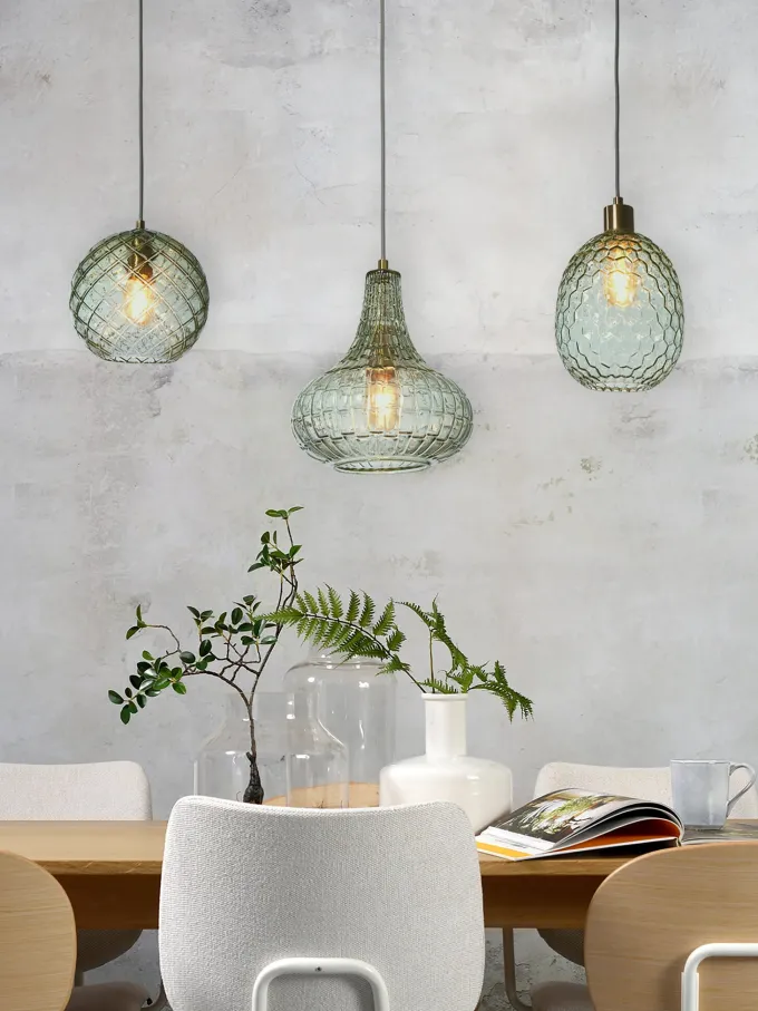 it's about RoMi Hanglamp glas Venice druppel groen