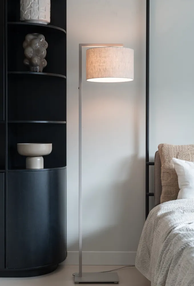 it's about RoMi Vloerlamp Boston zand/kap 3220 linnen licht