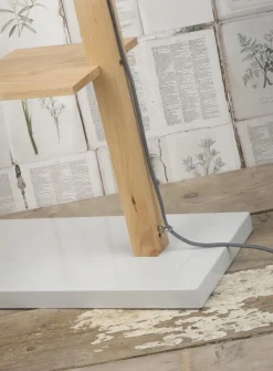 it's about RoMi Vloerlamp ijzer/hout Cambridge voor boeken naturel/ wit