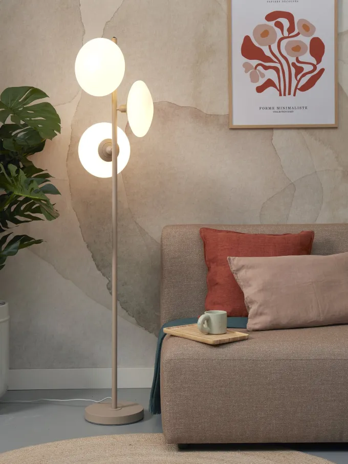 it's about RoMi Vloerlamp Sapporo 3-schijf wit/zand